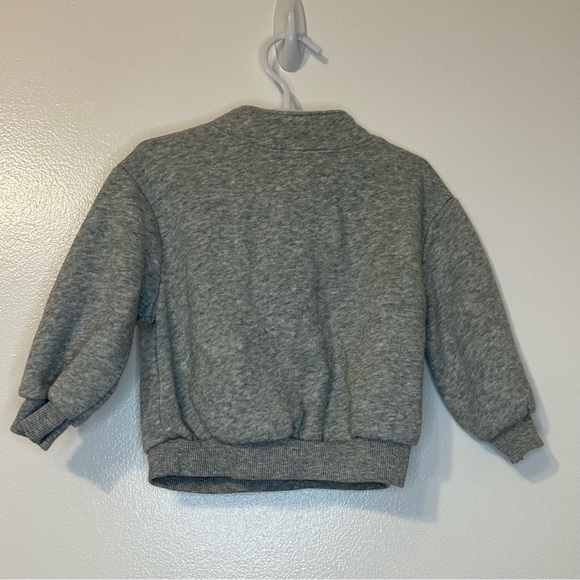 3/4 Zip Heather Grey Old Navy Zip Sweatshirt - Picture 3 of 3